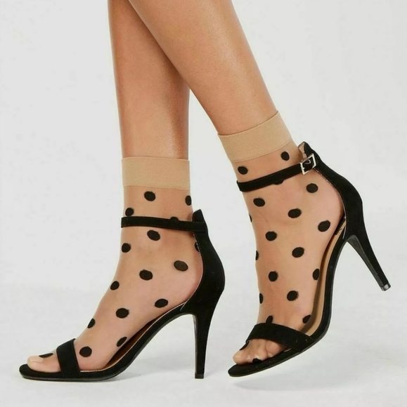 INC International Concepts Accessories - I▪︎N▪︎C Sheer Socks, 2 pack Polka dot & black